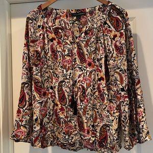 Grace Elements‎ Boho Paisley Floral Shirt Size Large